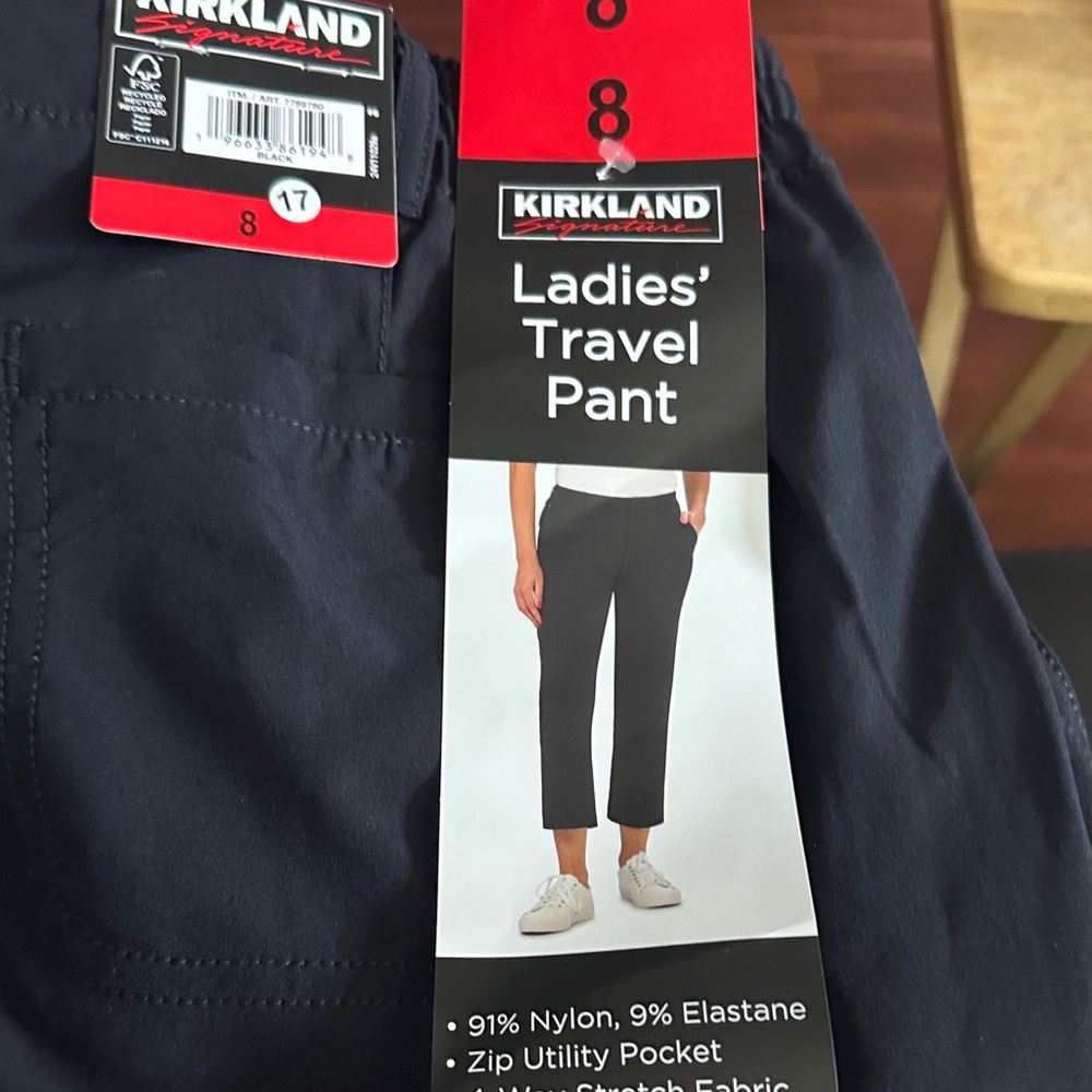 Kirkland Signature Womens Black Travel Pants